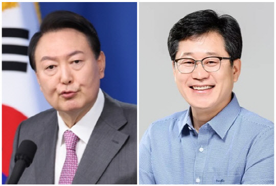 윤석열 대통령(왼쪽)과 안호영 더불어민주당 수석대변인. <안호영 의원실 제공, 연합뉴스>